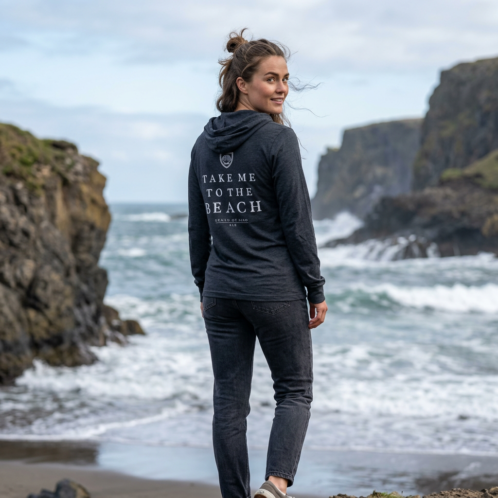 Take Me To The Beach | Bella+Canvas Hooded Long Sleeve Tee